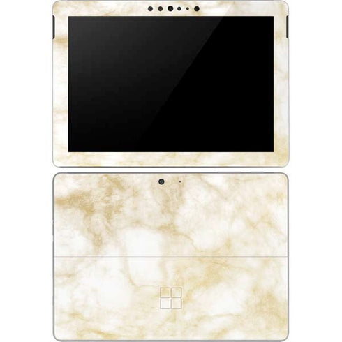 Gold and White Marble Surface Go Skin