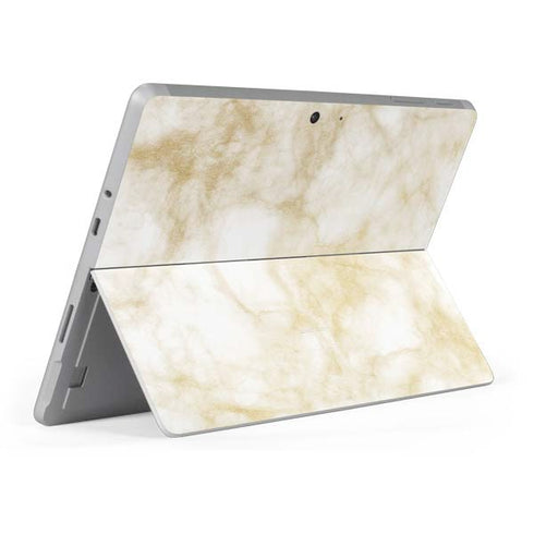 Gold and White Marble Surface Go Skin
