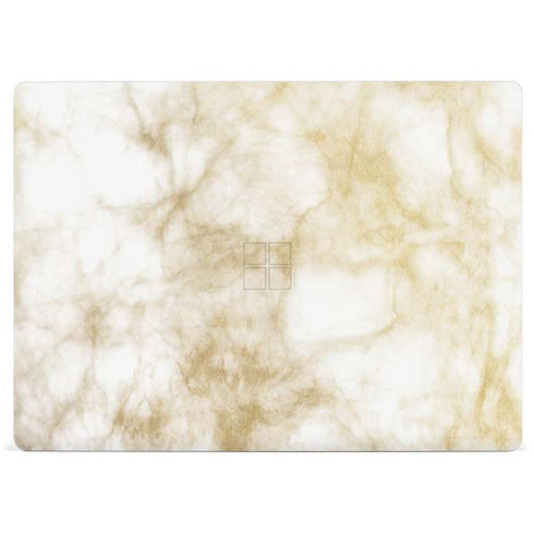 Gold and White Marble Surface Laptop 3 13.5in Skin