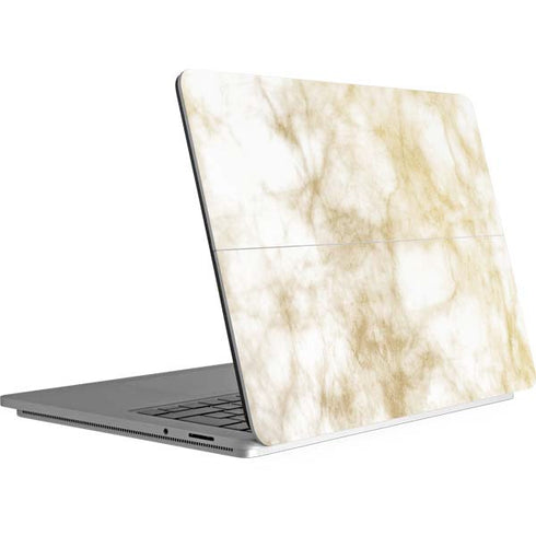 Gold and White Marble Surface Laptop Studio Skin