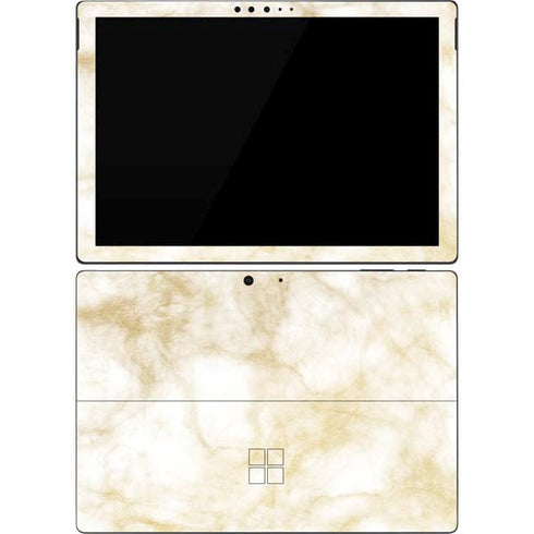Gold and White Marble Surface Pro 7 Skin
