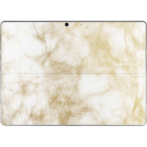 Gold and White Marble Surface Pro 9 Skin