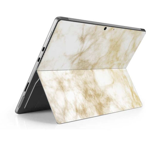 Gold and White Marble Surface Pro 9 Skin