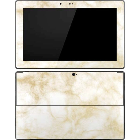 Gold and White Marble Surface Pro Tablet Skin