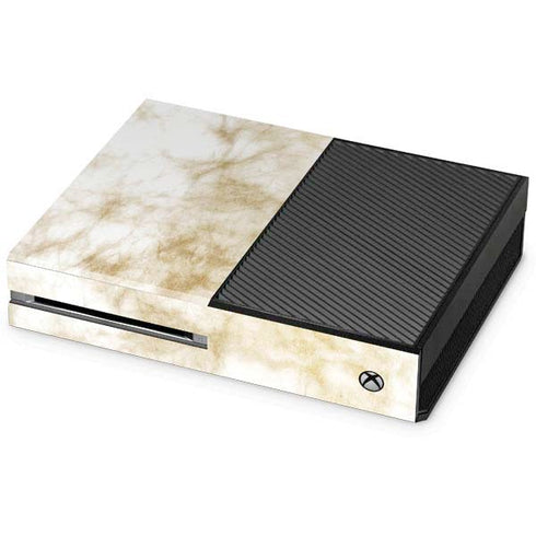 Gold and White Marble Xbox One Console Skin
