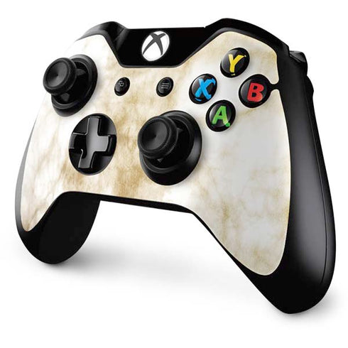 Gold and White Marble Xbox One Controller Skin
