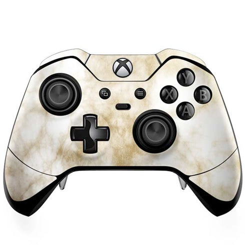 Gold and White Marble Xbox One Elite Controller Skin