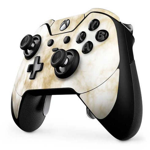 Gold and White Marble Xbox One Elite Controller Skin