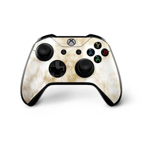 Gold and White Marble Xbox One X Bundle Skin