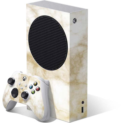 Gold and White Marble Xbox Series S Bundle Skin