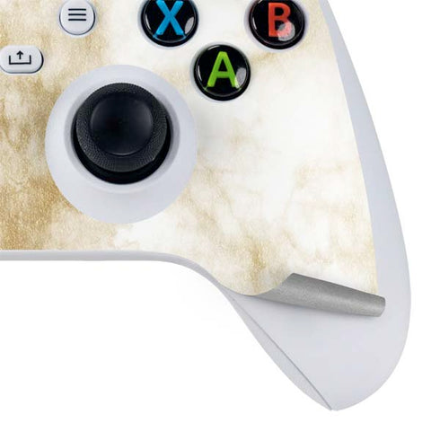 Gold and White Marble Xbox Series S Controller Skin