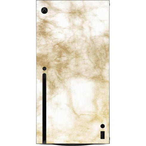 Gold and White Marble Xbox Series X Console Skin