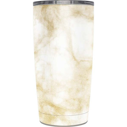 Gold and White Marble Yeti 20oz Tumbler Skin