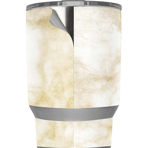 Gold and White Marble Yeti 20oz Tumbler Skin