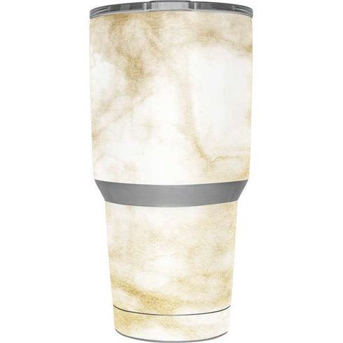 Gold and White Marble Yeti 30oz Rambler Tumbler Skin
