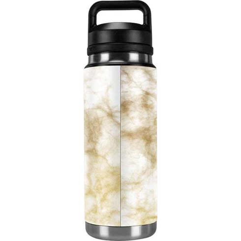 Gold and White Marble YETI Rambler 26oz Bottle Skin