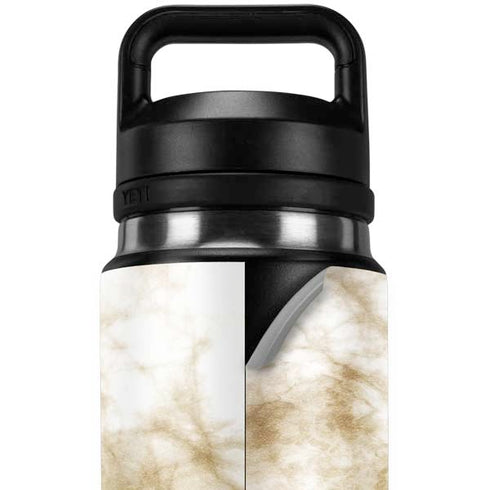 Gold and White Marble YETI Rambler 26oz Bottle Skin