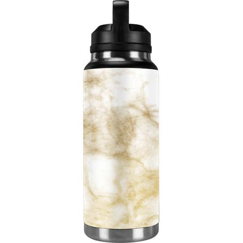Gold and White Marble YETI Rambler 36oz Bottle Skin