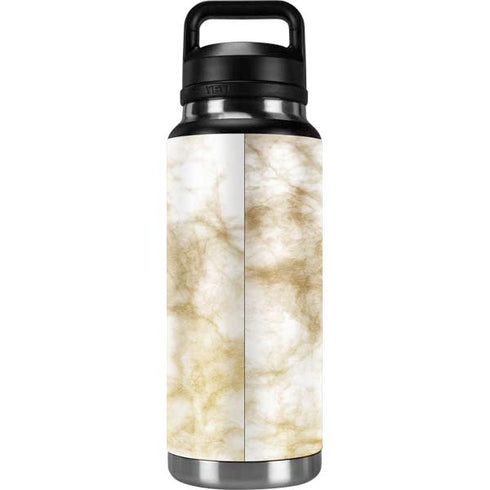 Gold and White Marble YETI Rambler 36oz Bottle Skin