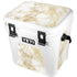 Gold and White Marble YETI Roadie 24 Hard Cooler Skin
