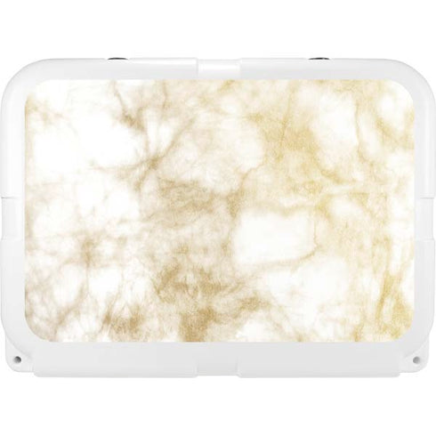 Gold and White Marble YETI Tundra 35 Hard Cooler Skin