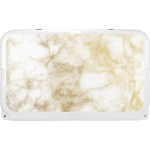 Gold and White Marble YETI Tundra 45 Hard Cooler Skin