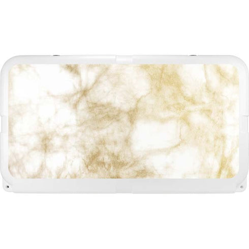 Gold and White Marble YETI Tundra 75 Hard Cooler Skin