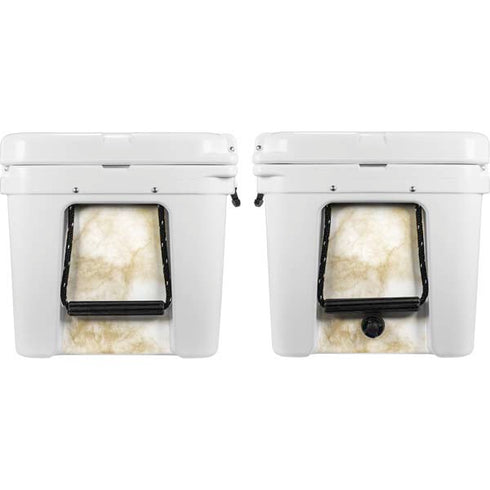 Gold and White Marble YETI Tundra 75 Hard Cooler Skin