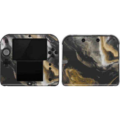 Gold Blush Marble Ink Nintendo 2DS Skin