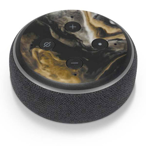 Gold Blush Marble Ink Amazon Echo Dot Skin