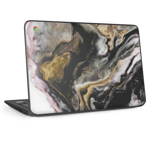 Gold Blush Marble Ink HP Chromebook Skin