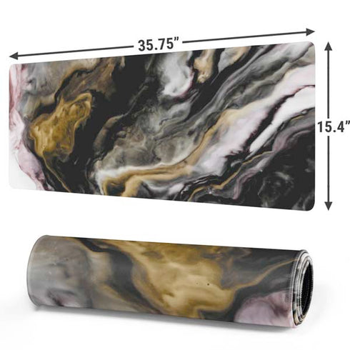 Gold Blush Marble Ink Gaming Mouse Pad