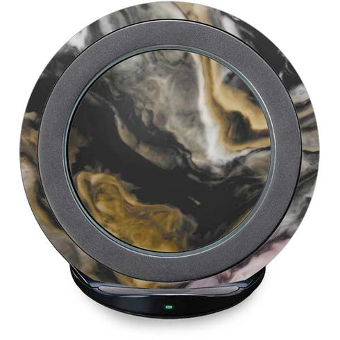 Gold Blush Marble Ink Fast Charge Wireless Charging Stand Skin
