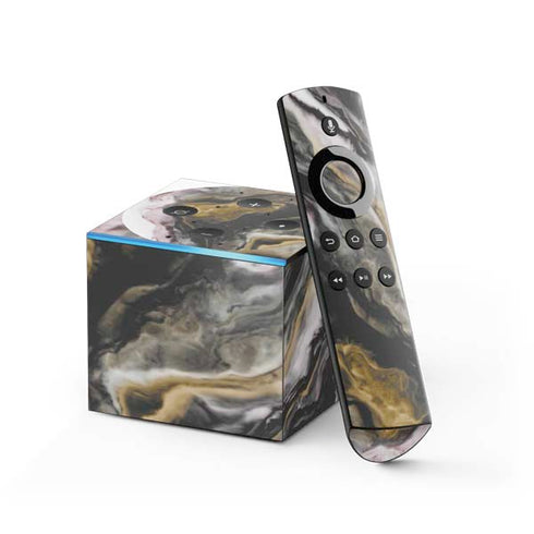 Gold Blush Marble Ink Fire TV Cube Skin