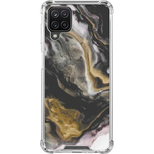 Gold Blush Marble Ink Galaxy A12 Clear Case