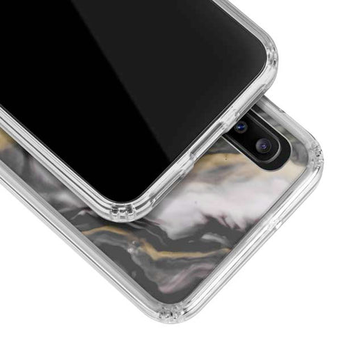 Gold Blush Marble Ink Galaxy A20 Clear Case
