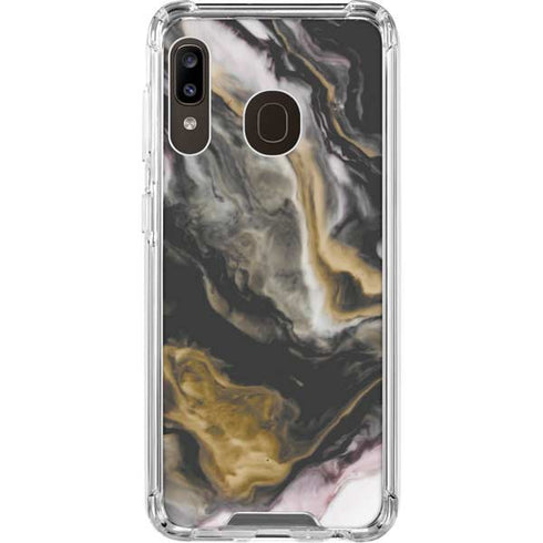 Gold Blush Marble Ink Galaxy A30 Clear Case
