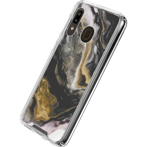 Gold Blush Marble Ink Galaxy A30 Clear Case