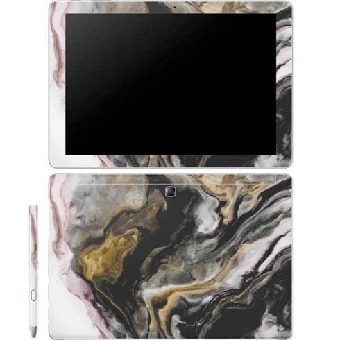 Gold Blush Marble Ink Galaxy Book 12in Skin