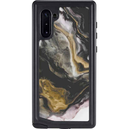 Gold Blush Marble Ink Galaxy Note 10 Waterproof Case