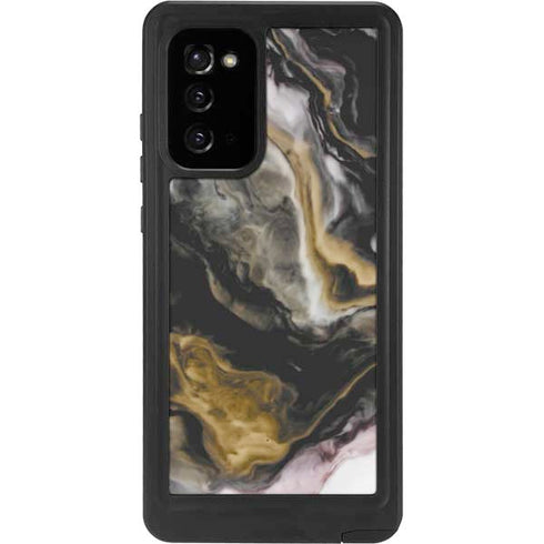Gold Blush Marble Ink Galaxy Note20 5G Waterproof Case