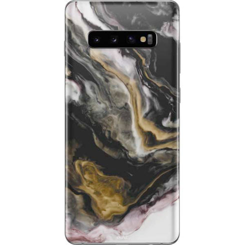 Gold Blush Marble Ink Galaxy S10 Plus Skin