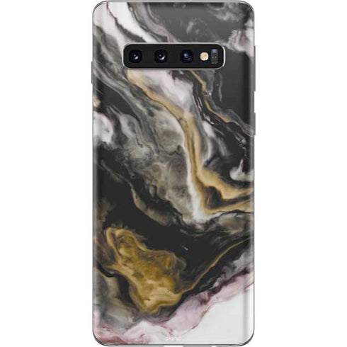 Gold Blush Marble Ink Galaxy S10 Skin