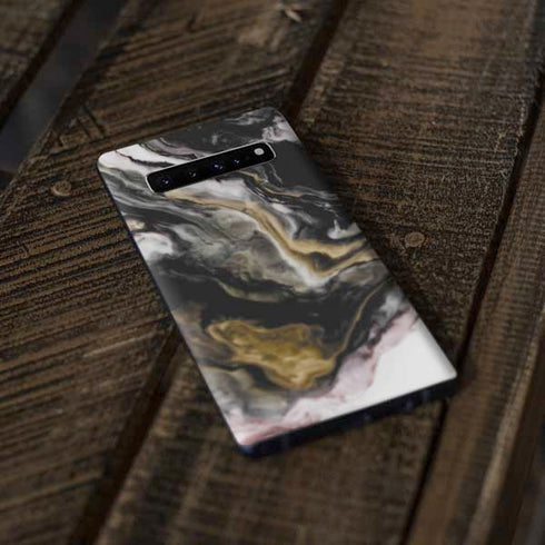 Gold Blush Marble Ink Galaxy S10 Skin