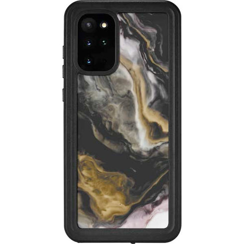 Gold Blush Marble Ink Galaxy S20 Plus Waterproof Case