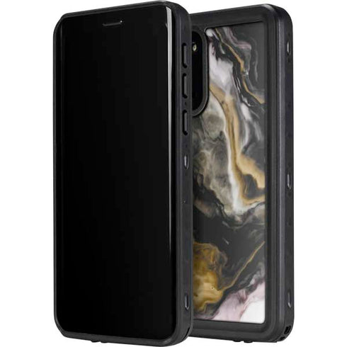 Gold Blush Marble Ink Galaxy S20 Plus Waterproof Case