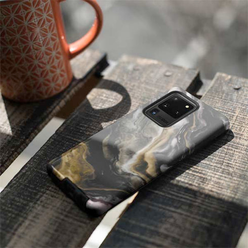 Gold Blush Marble Ink Galaxy S20 Ultra 5G Pro Case