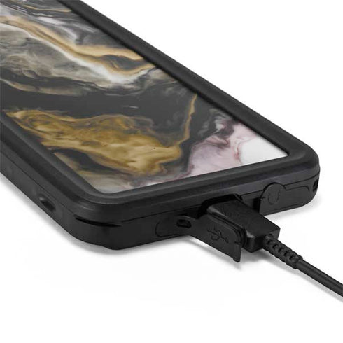 Gold Blush Marble Ink Galaxy S20 Waterproof Case