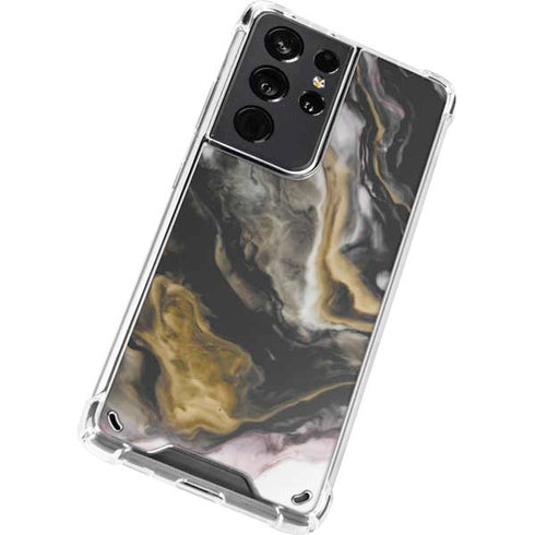 Gold Blush Marble Ink Galaxy S21 Ultra 5G Clear Case