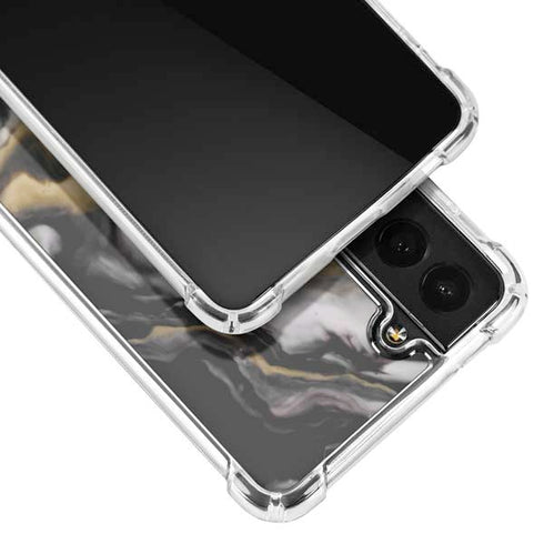 Gold Blush Marble Ink Galaxy S22 Clear Case